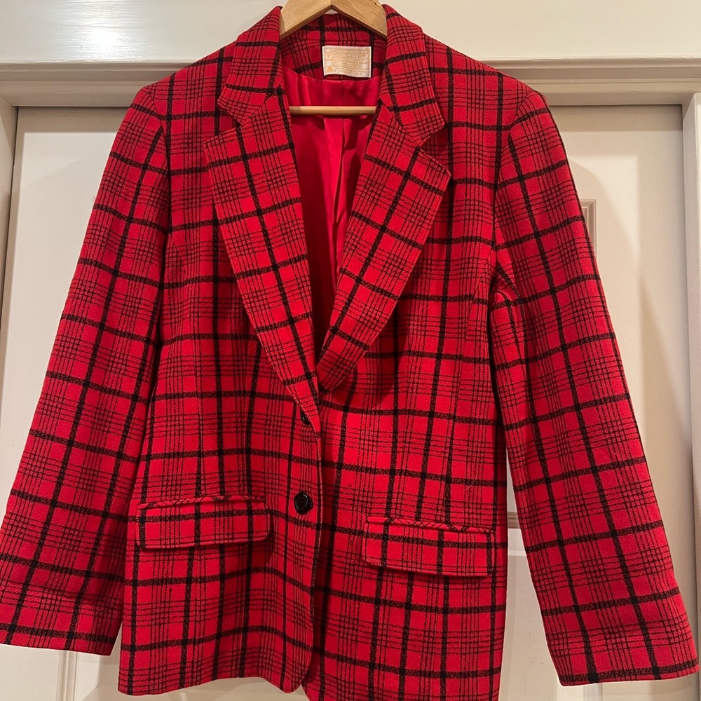 Pendleton Red and Black Checkered Blazer